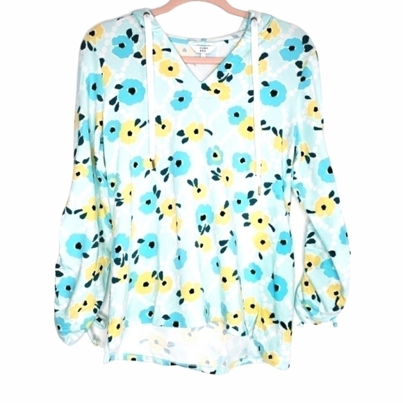 Crown and Ivy Floral Pullover Hoodie - Picture 1 of 5